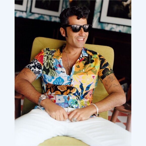 Desigual Floral & Leaf Print Holiday Casual Light Short Sleeve Shirts Large 2563 - Picture 6 of 14